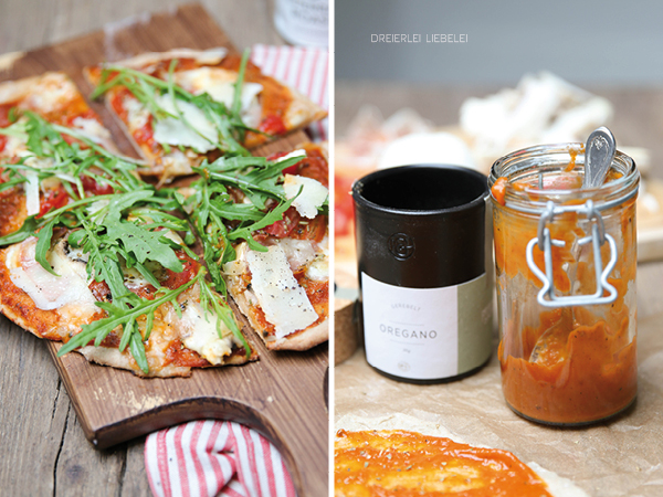 Selbstgemachte Pizza mit Rucola Thermomix