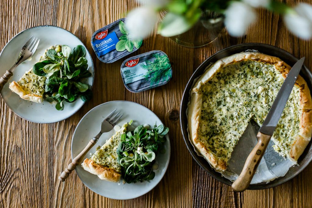 Schnelle Quiche mit Kräutern von iglo, Ricotta und Feta - Nadine Burck